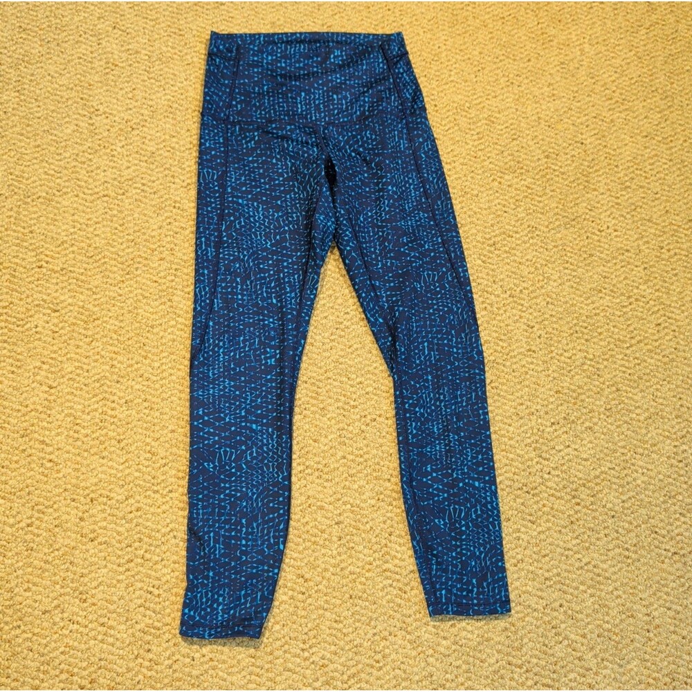 Lululemon Wunder Under Pant III Samba Snake Kayak Blue Hero Womens 6 Athletic